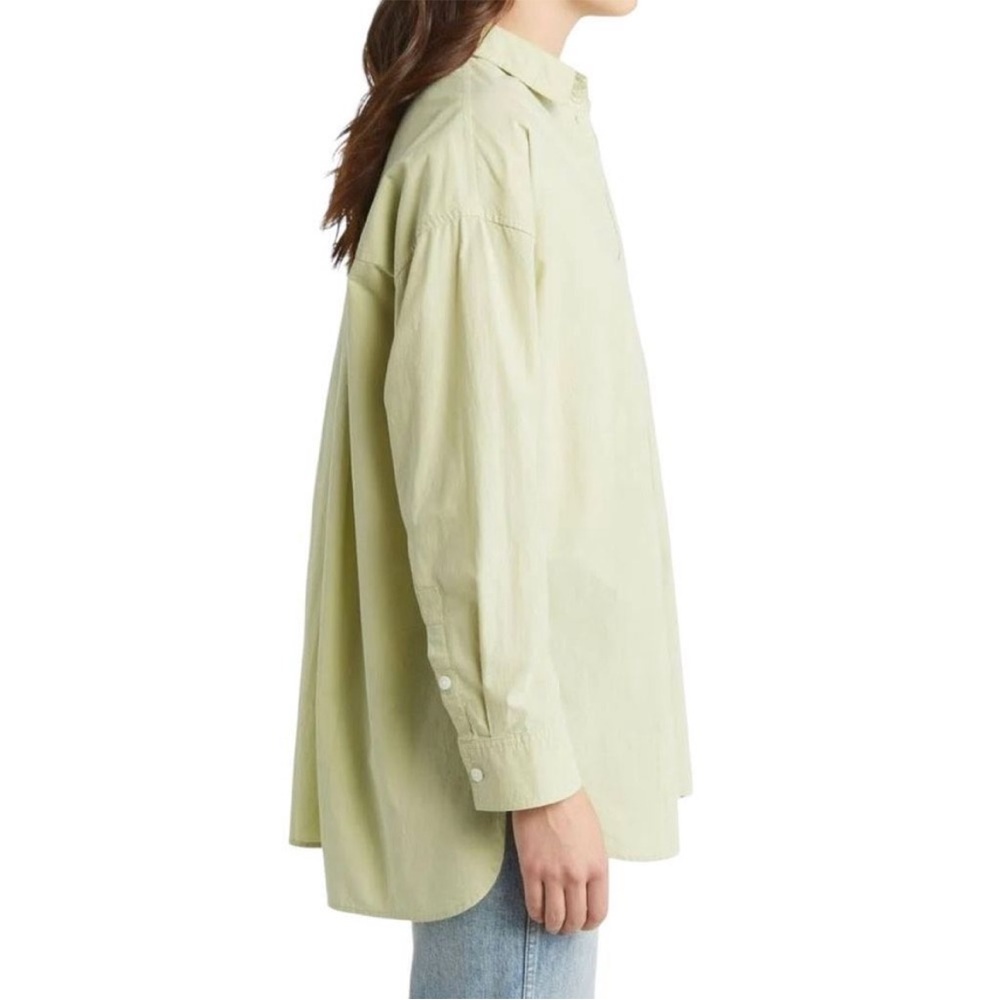 Madewell The Signature Poplin Oversize Button-Up Shirt Faded Seagrass Size S